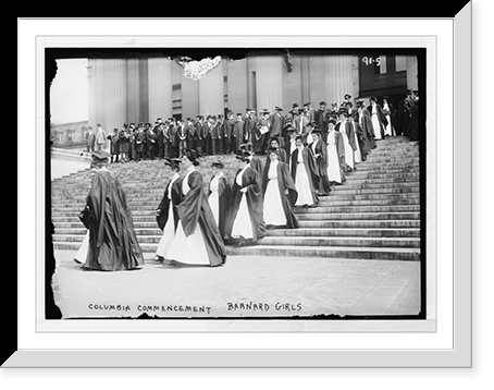 Historic Framed Print, Columbia Univ. commencement, academic procession of Barnard girls, New York,  17-7/8" x 21-7/8"
