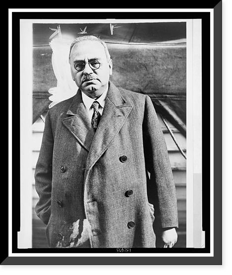 Alfred Adler, three-quarter length portrait, standing, facing front, as he arrives in New York on the S.S. Statendam, Antique Print