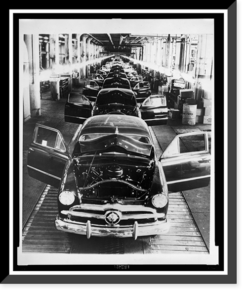 Historic Framed Print, Ford assembly line deserted,  17-7/8" x 21-7/8"