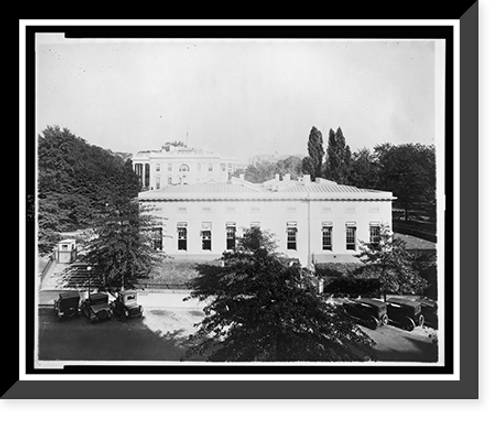 Historic Framed Print, [Bird's-eye view of the White House from the west],  17-7/8" x 21-7/8"