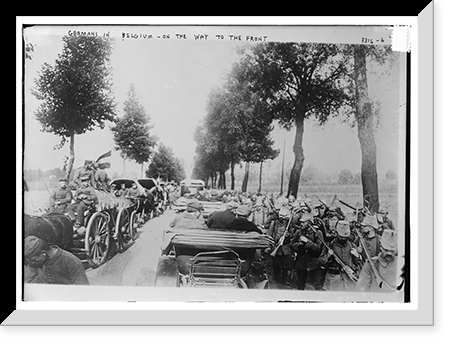 Ger. in Belgium . on the way to the front, Vintage Print