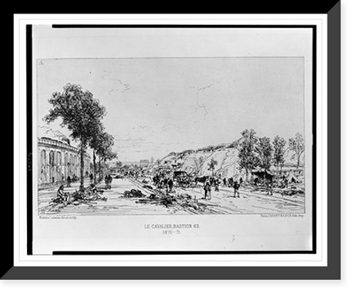 Historic Framed Print, Le cavalier, bastion 63 - 1870-71.Maxime Lalanne, del. et sculp.,  17-7/8" x 21-7/8"
