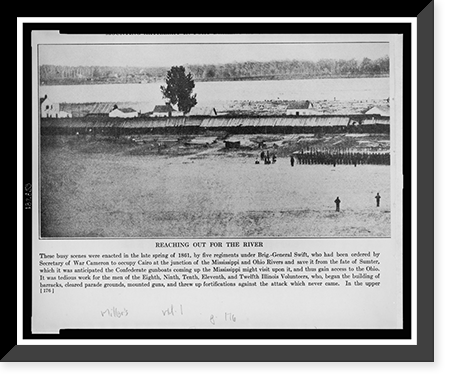 Reaching out for the river - drill grounds of the defenders of Cairo, Ill. - 3, Historic Reproduction