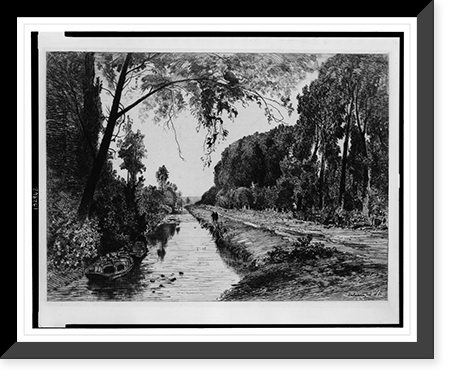 Historic Framed Print, Le canal &agrave; Pont-Sainte-Maxence.Lalanne del. et sc.,  17-7/8" x 21-7/8"