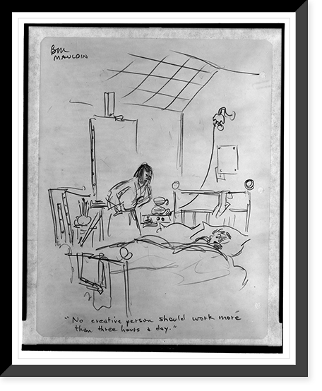 Historic Framed Print, No creative person should work more than three hours a day"",  17-7/8" x 21-7/8"