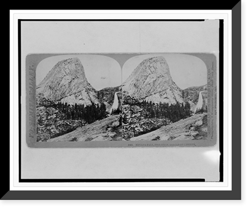 Historic Framed Print, Yo-Semite Valley. Nevada Fall, 700 feet high, and Cap of Liberty,  17-7/8" x 21-7/8"