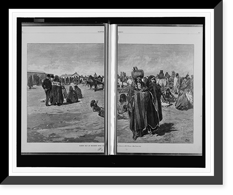 Historic Framed Print, Ration day at Standing Rock Ag[enc]y.drawn by H.F. Farny.,  17-7/8" x 21-7/8"