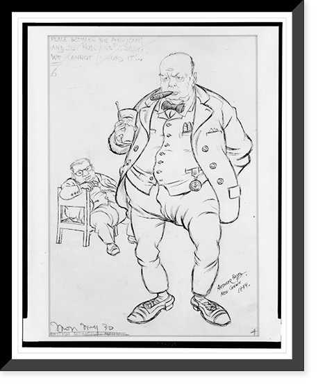 Historic Framed Print, Peace between the Americans and the Russians?!! Silly! We cannot afford it!!.Arthur Szyk, New Canaan 1949.,  17-7/8" x 21-7/8"