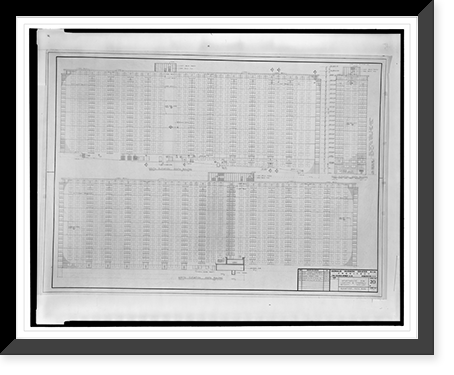 Historic Framed Print, [Apartment house (The Promenade") for Landow & Company,  4710 Bethesda Avenue,  Bethesda,  Maryland. North and south elevations of south building]",  17-7/8" x 21-7/8"