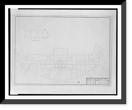 Historic Framed Print, [Apartment house (The Promenade") for Landow & Company,  4710 Bethesda Avenue,  Bethesda,  Maryland. Reflected ceiling plan of arcade floor]",  17-7/8" x 21-7/8"