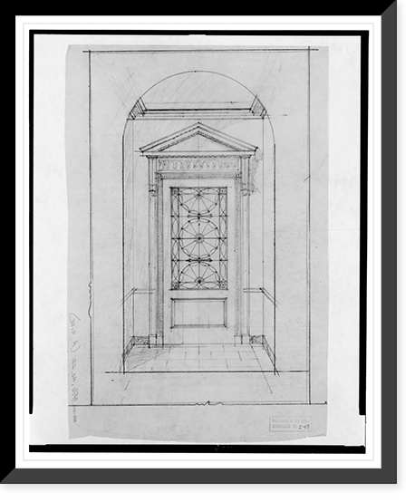Historic Framed Print, [House (residence") for B.F. Saul,  23rd Street and Wyoming Avenue,  N.W. (lots 35 and 36,  square 2528),  Washington,  D.C. Door]",  17-7/8" x 21-7/8"