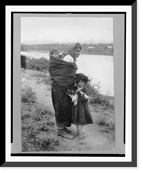 Historic Framed Print, Athapascan Indian mother and children,  17-7/8" x 21-7/8"