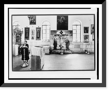 Historic Framed Print, [Church interior, Shymkent, Kazakhstan],  17-7/8" x 21-7/8"