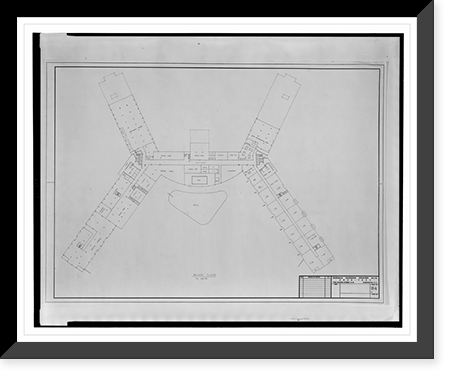 Historic Framed Print, [Apartment house (The Promenade") for Landow & Company,  4710 Bethesda Avenue,  Bethesda,  Maryland. Arcade floor plan]" - 2,  17-7/8" x 21-7/8"