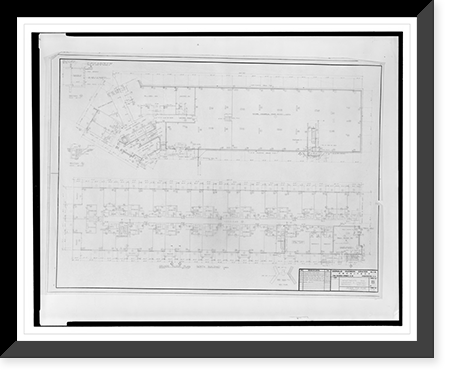 Historic Framed Print, [Apartment house (The Promenade") for Landow & Company,  4710 Bethesda Avenue,  Bethesda,  Maryland. Arcade floor plan,  north building]",  17-7/8" x 21-7/8"