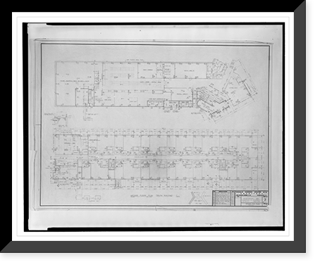 Historic Framed Print, [Apartment house (The Promenade") for Landow & Company,  4710 Bethesda Avenue,  Bethesda,  Maryland. Arcade floor plan,  south building]",  17-7/8" x 21-7/8"