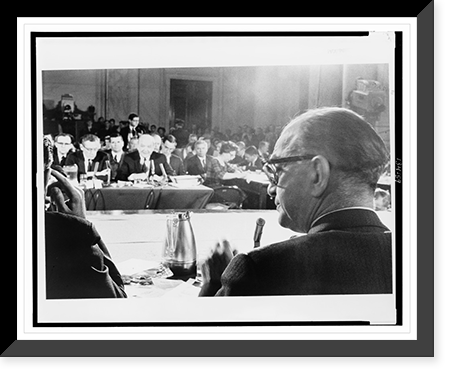 Historic Framed Print, [Sec. of State Dean Rusk testifying about the Vietnam War before the Senate Foreign Relations Committee],  17-7/8" x 21-7/8"
