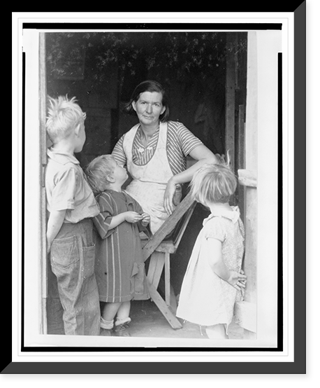 Historic Framed Print, Oklahoma squatter's family, Riverside Co.,  17-7/8" x 21-7/8"