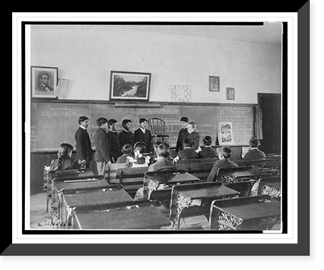 Historic Framed Print, Conversation lesson, subject - the chair,  17-7/8" x 21-7/8"