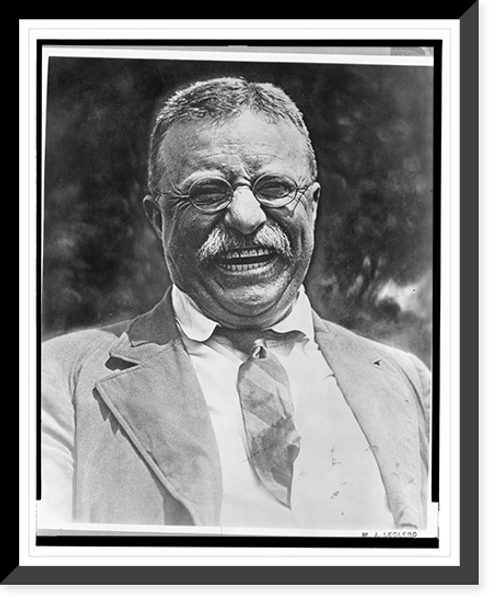 Historic Framed Print, [Theodore Roosevelt, head-and-shoulders candid portrait, facing front, laughing].M.J. Leclerc. - 2,  17-7/8" x 21-7/8"