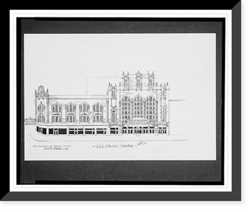 Historic Framed Print, [RKO Palace Theatre, W. Michigan St. opposite Granada Theatre, South Bend, Indiana].AFD 1934.,  17-7/8" x 21-7/8"