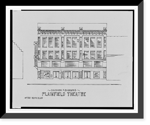 Historic Framed Print, [Plainfield Theatre (Casino Theatre; Astor Theatre), before and after remodeling, West 2nd St. and Park Ave., Plainfield, New Jersey].AFD 1922.,  17-7/8" x 21-7/8"