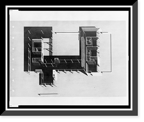 Historic Framed Print, [Denman residence, Siesta Key, Florida. Plan. Projection],  17-7/8" x 21-7/8"