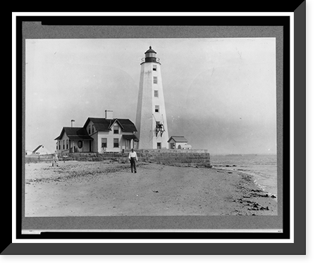 Historic Framed Print, Connecticut. Old Saybrook, Lynde Point lighthouse,  17-7/8" x 21-7/8"