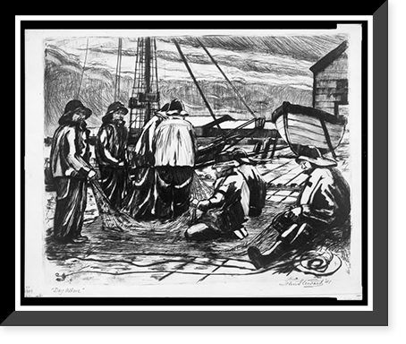Historic Framed Print, Day ashore.John Stewart '41.,  17-7/8" x 21-7/8"
