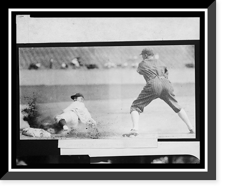 Historic Framed Print, [Sam Rice, of the Washington Nationals, sliding safely into 3rd base during baseball game between Washington and the Chicago White Sox],  17-7/8" x 21-7/8"