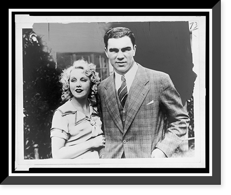 Historic Framed Print, Former heavyweight champ and fiancee. to visit U.S.,  17-7/8" x 21-7/8"