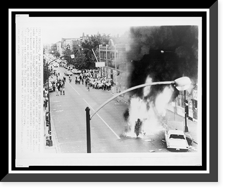 Historic Photo Print - Chicago - Squad car set afire in disorder.photo