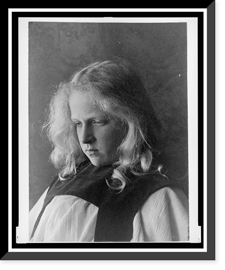 Historic Framed Print, [Girl in white robe with black collar],  17-7/8" x 21-7/8"