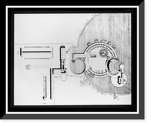Historic Framed Print, [Floating Islands, Leesburg, Florida (project). Site plan],  17-7/8" x 21-7/8"