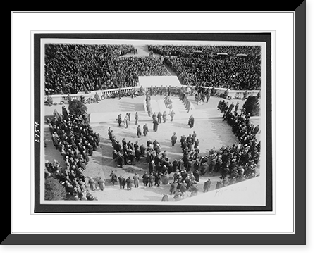 Historic Framed Print, [Crowd at burial ceremony of the Unknown Soldier in Arlington Cemetery],  17-7/8" x 21-7/8"
