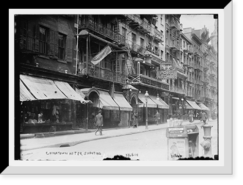 Historic Framed Print, Chinatown after shooting,  17-7/8" x 21-7/8"