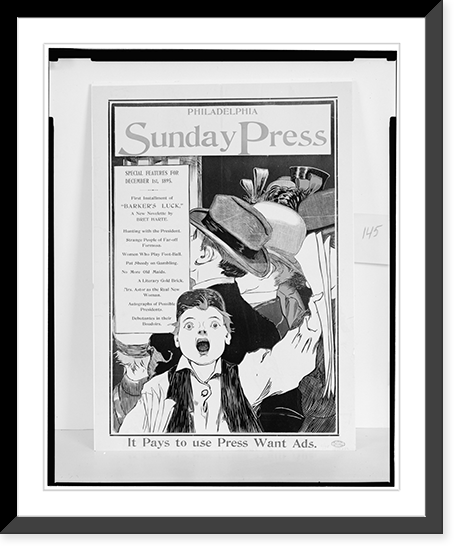 Vintage Americana Print - Philadelphia - Sunday Press, 1895