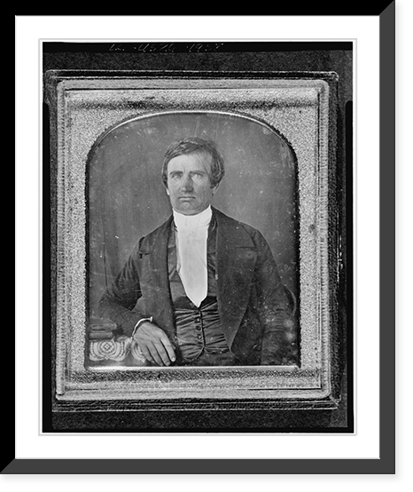 Historic Framed Print, [Nathaniel Green, half-length portrait, facing front, seated with arm on table with tablecloth],  17-7/8" x 21-7/8"