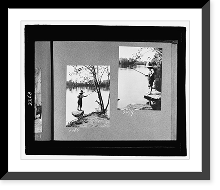 Historic Framed Print, Reference prints from negatives.Doris Gottscho fishing V. - 2,  17-7/8" x 21-7/8"