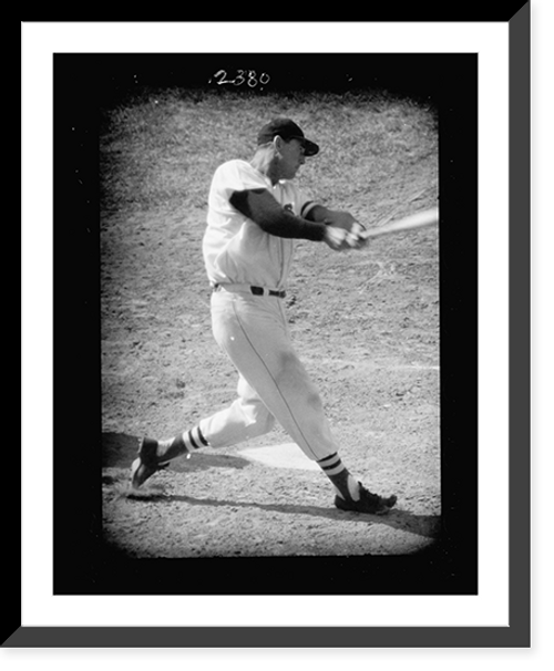 Historic Framed Print, [Ted Williams, Boston Red Sox baseball player, batting],  17-7/8" x 21-7/8"