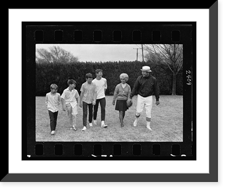 Historic Framed Print, [New York Yankee baseball player Mickey Mantle outdoors with wife Merlyn and sons Mickey, Jr., Danny, David and Billy].Thomas R. Koeniges.,  17-7/8" x 21-7/8"