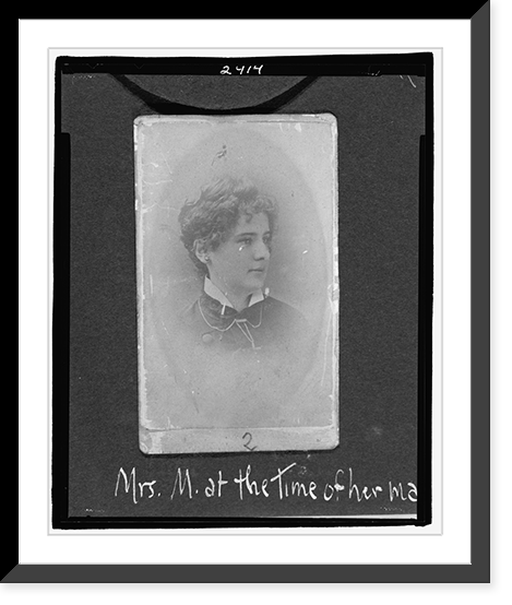 Historic Framed Print, Mrs. M. at the time of her marriage, 1884,  17-7/8" x 21-7/8"