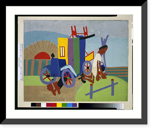 Historic Framed Print, Breakdown.William H. Johnson.,  17-7/8" x 21-7/8"