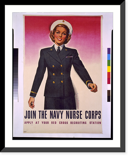 Historic Framed Print, Join the Navy Nurse Corps. Apply at your Red Cross recruiting station.Jon Whitcomb(?).,  17-7/8" x 21-7/8"