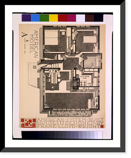 Historic Framed Print, [System of prefabricated houses (American System-Built Houses") for the Richards Company Proprietors,  Milwaukee. American Model A4,  ground floor]",  17-7/8" x 21-7/8"