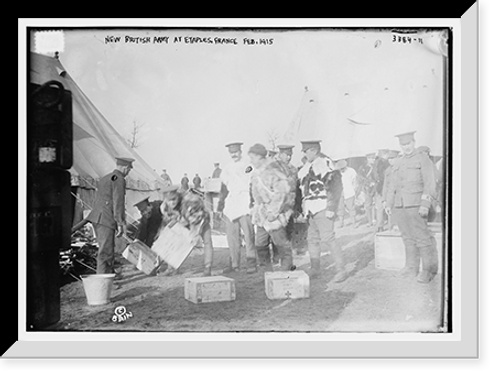 Historic Framed Print, New British Army at Etaples, Fr., 2/15,  17-7/8" x 21-7/8"