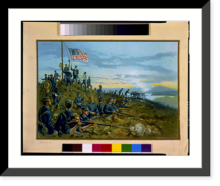 Historic Framed Print, U.S. Navy. first hoisting of the stars and stripes by the marines on Cuban soil. June 11th, 1898.The Werner Company, Akron, O. - 2,  17-7/8" x 21-7/8"