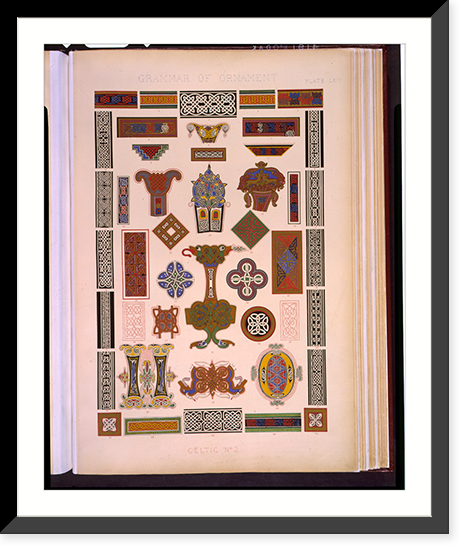 Historic Framed Print, [Borders of interlaced ribbon patterns, copied from Anglo-Saxon and Irish MSS, in the British Museum, the Bodleian Library, Oxford, and the libraries of St. Gall and Trinity College, Dublin],  17-7/8" x 21-7/8"