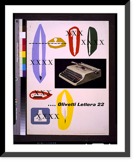 Historic Framed Print, Olivetti Lettera 22,  17-7/8" x 21-7/8"