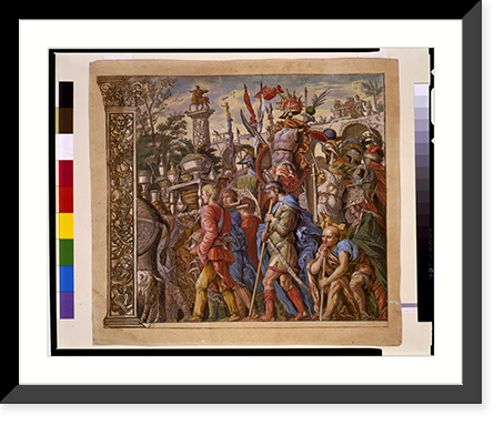Historic Framed Print, [Triunph(us) Caesaris (The triumph of Julius Caesar), plate 6],  17-7/8" x 21-7/8"